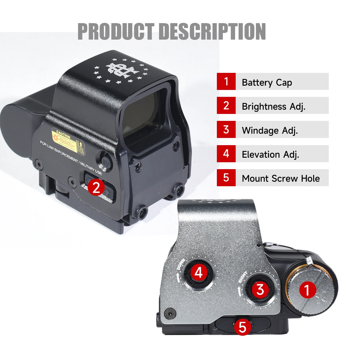 558 DCR Holographic Red Dot Sight Collimator G43/G45 Magnifier Scopes Hunting Gear W/20mm Rail Mounts & QD Lever