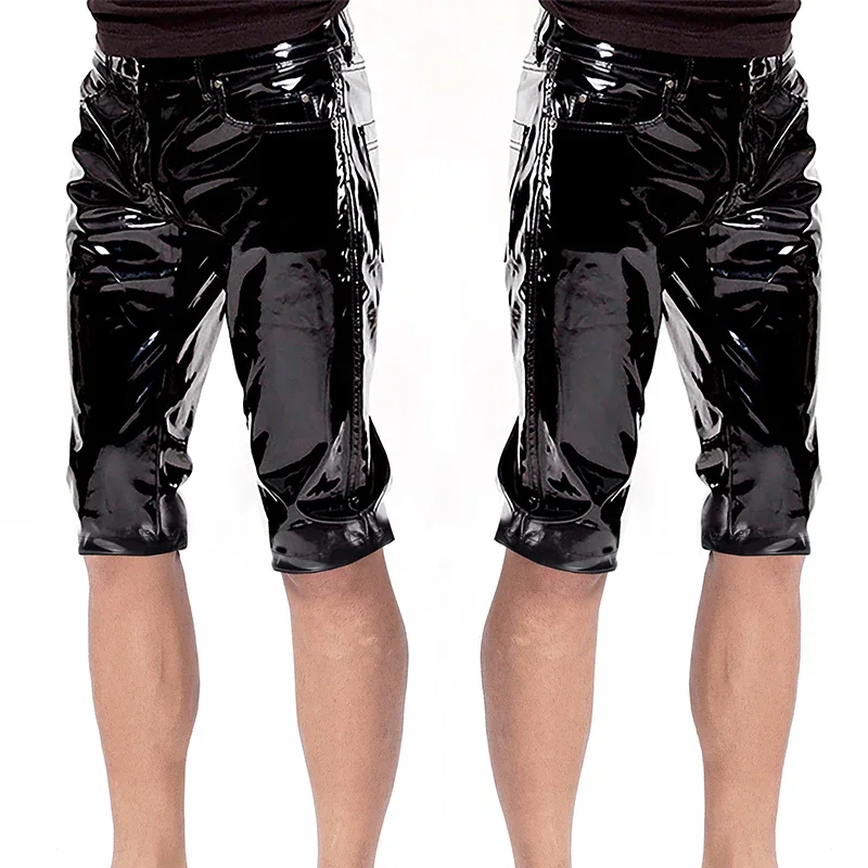 2XL Mens PVC Shorts Pants Faux Leather Gothic Tights Trousers Clubwear Party Stage Costumes Latex Streetwear Pants Pantalones