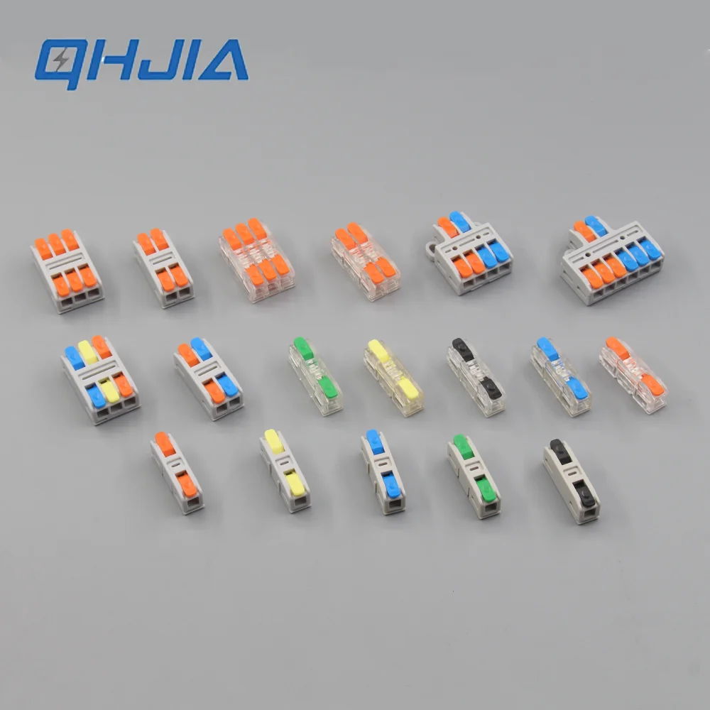 10/50/100PCS Mini Universal Compact Conductor Push-in Terminal Block Quick Spring Splicing Wire Cable Connectors for Home