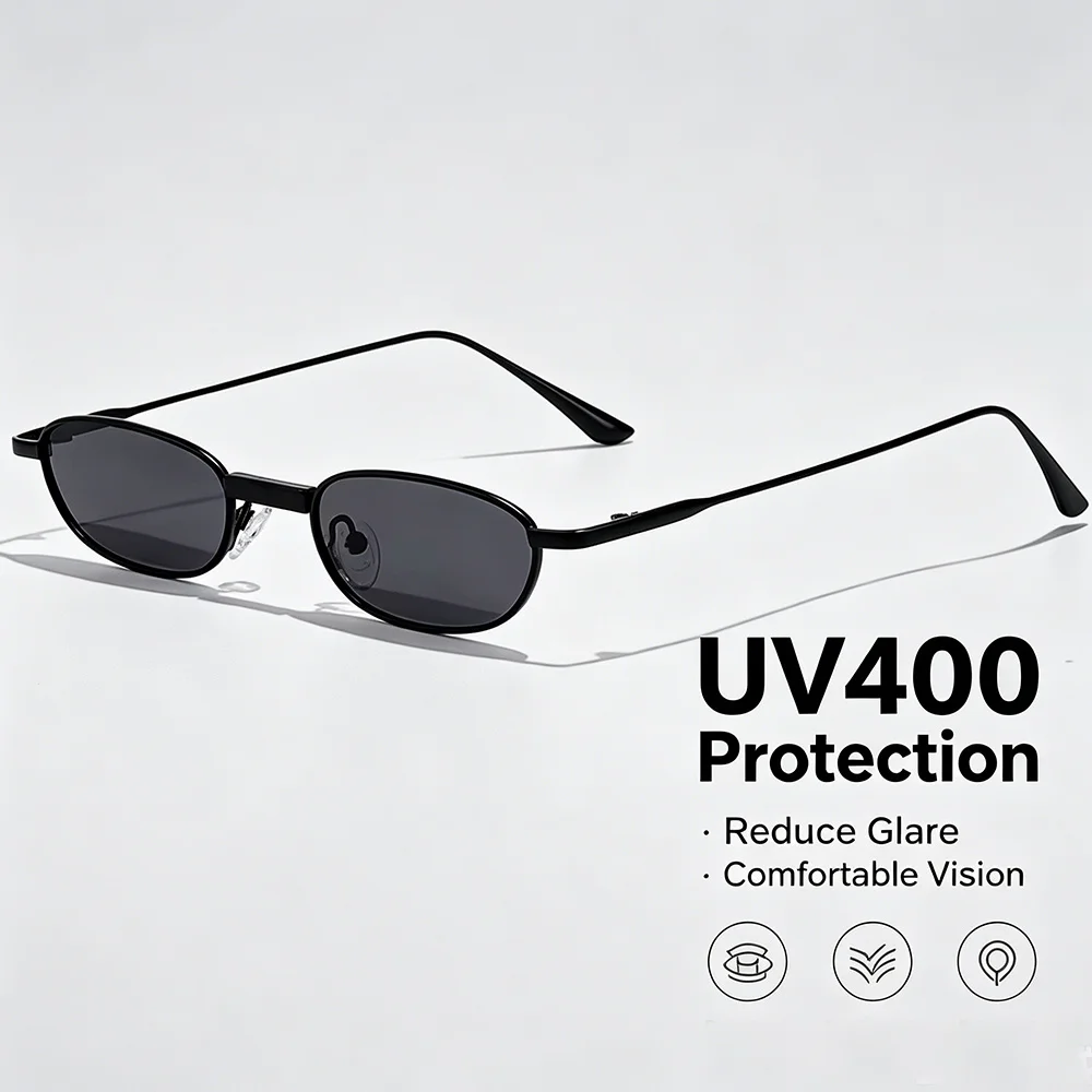 HBK New Retro Polarized Sunglasses Men Small Frame Tac Lenses Punk Sun Glasses Women Fishing Outdoor Party Eyeglasses