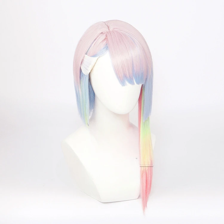 [Olmee] In Stock Cyber 2077 Lucy Lucyna Kushinada Cosplay Wig Short Colorful Hair Full Set Costume Halloween Xmas