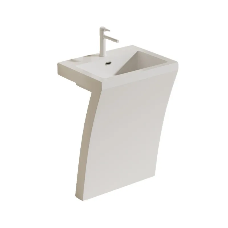 Bathroom artificial stone floor column basin, art wash basin, wash basin, balcony household integrated wash basin