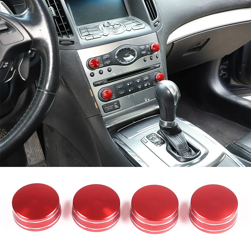 

For Infiniti G Series 2007-2013 Automotive Air Conditioning Volume Knob Decorative Ring Aluminum Alloy Red Car Accessories