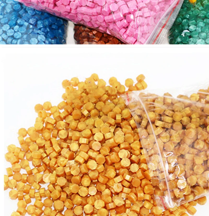 

200pcs Retro Seal Stamp Bead Vintage Octagon Sealing Wax Beads for Scrapbooking Wedding Craft Decor Card Making Tools