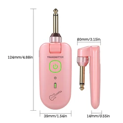 Double W3 Portable UHF Wireless Guitar Transmitter and Receiver Set 50M Transmission Range for Bass Electric Guitar Violin