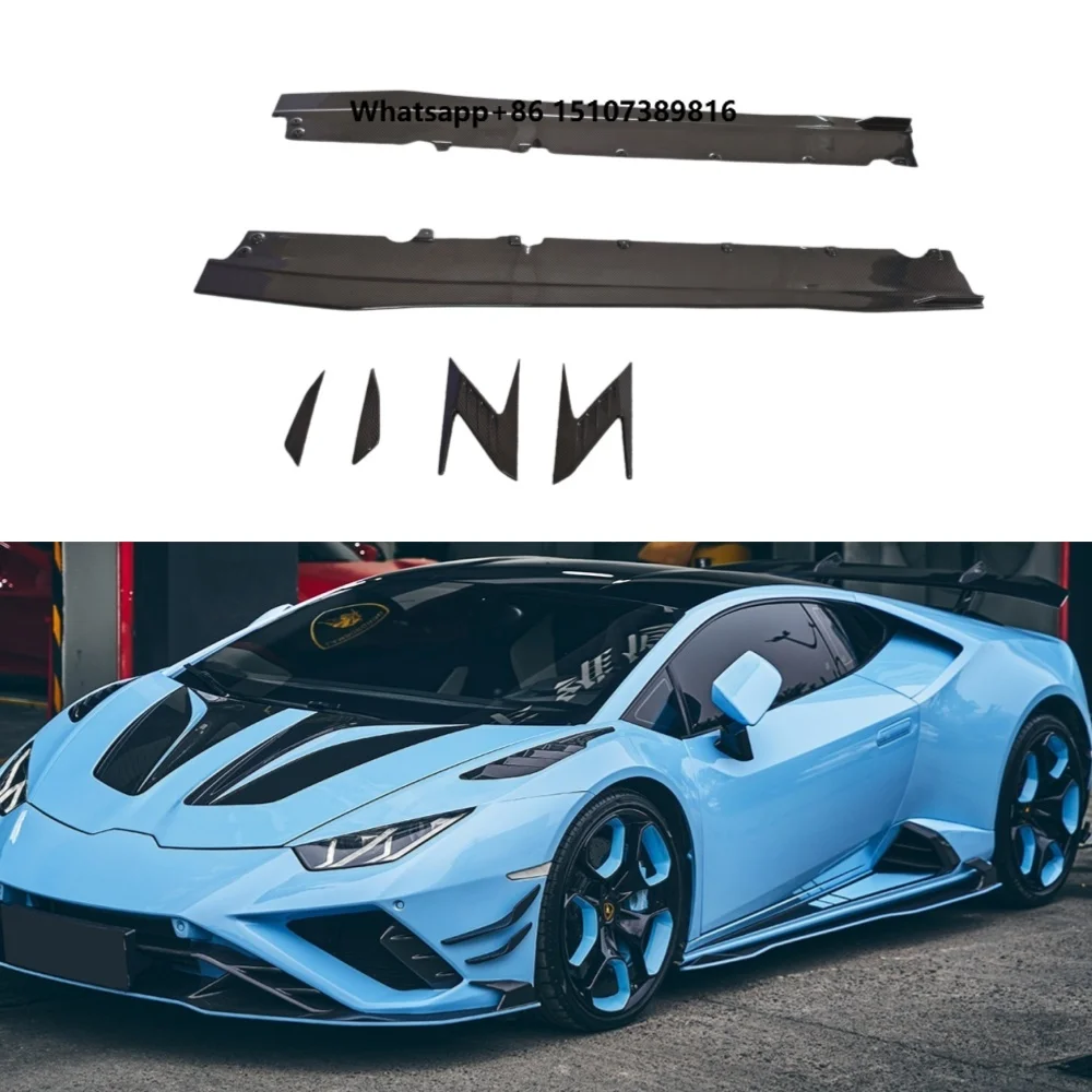 New Style 3k High-quality Dry Carbon Fiber Side Skirts and Side Decorative Body Kit for EVO Huracan Upgrade