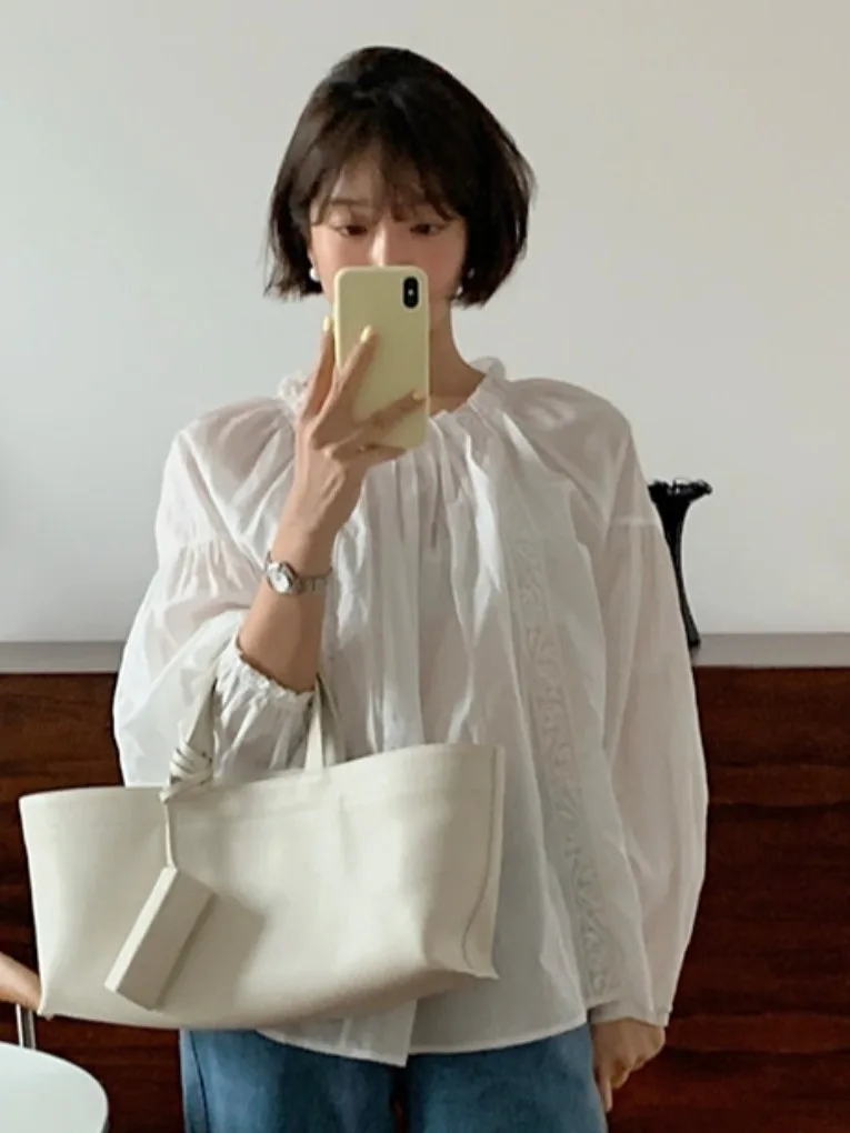 

Шикарный винтажный плиссированный длинный све ручной работы, свободный кружевной топ с цветочным принтом, дизайн для поездок на работу, весна-осень-зима, женский топ