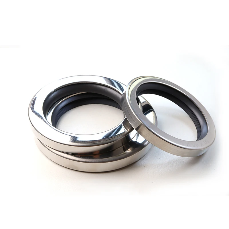 1Pcs PTFE Stainless Steel Oil Seal Inner Diameter 17-58mm Double Lip High Temperature Resistant Shaft Seal For Air Compressor