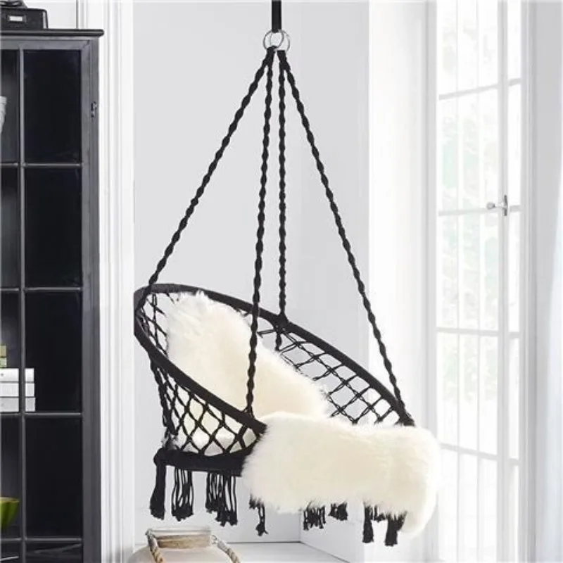 Heavy Duty, Sturdy, Durable Woven Rope Hammock, Breathable Mesh Rope, Portable Balcony, Courtyard, Lazy Person Hanging Basket