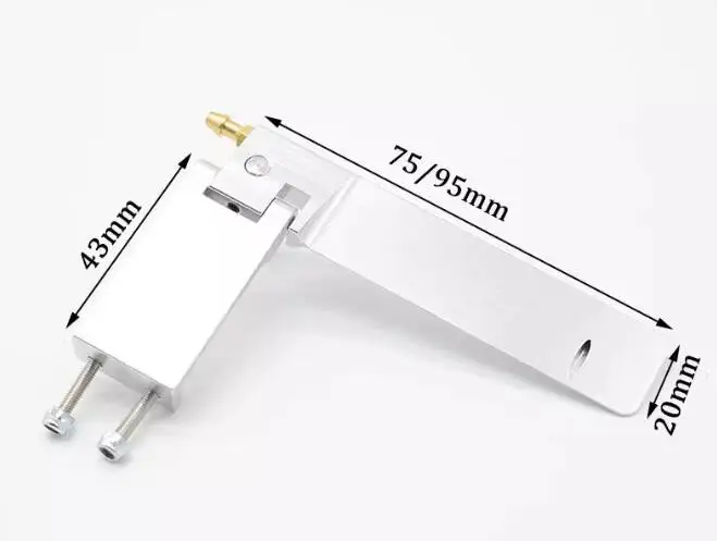 Leme longo de alumínio cnc para barco rc, leme de admissão de água com captador de água, direção absorvente para modelo de barco de controle remoto a gás elétrico