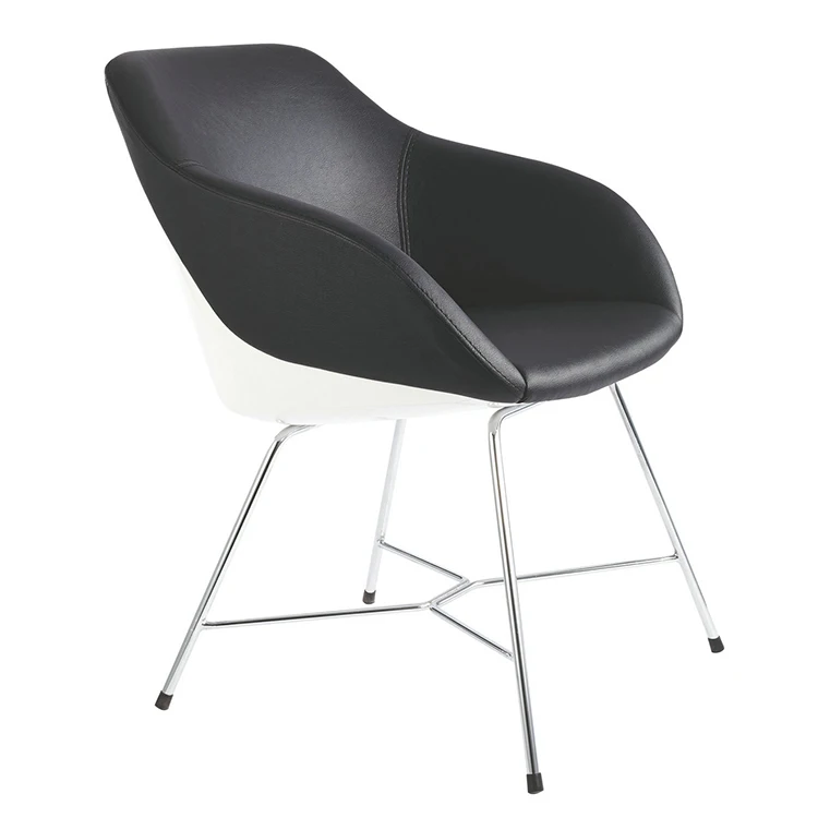 Wholesale Stainless Steel Legs Cheap Price Modern Nordic Rustic Black Reception Leisure Office Chair