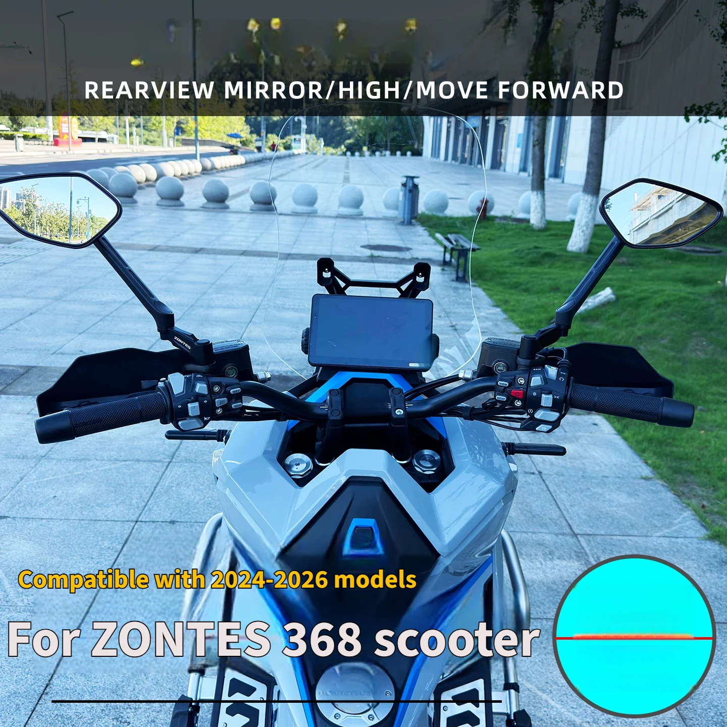 Motorcycle Rearview Mirror Riser Forward Extension Spacer Adapter For ZONTES 368G 368E 368D 368M 368K, Modified Mirror Heighteni