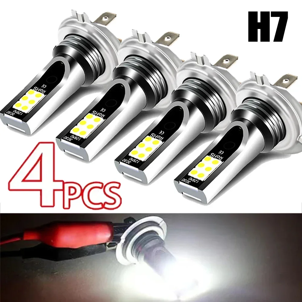 2/4pcs H4/H7 LED Headlight Bulb Kit Car Fog Light 110W Super-Bright 6000k White Headlamp High Low Beam For Vehicles