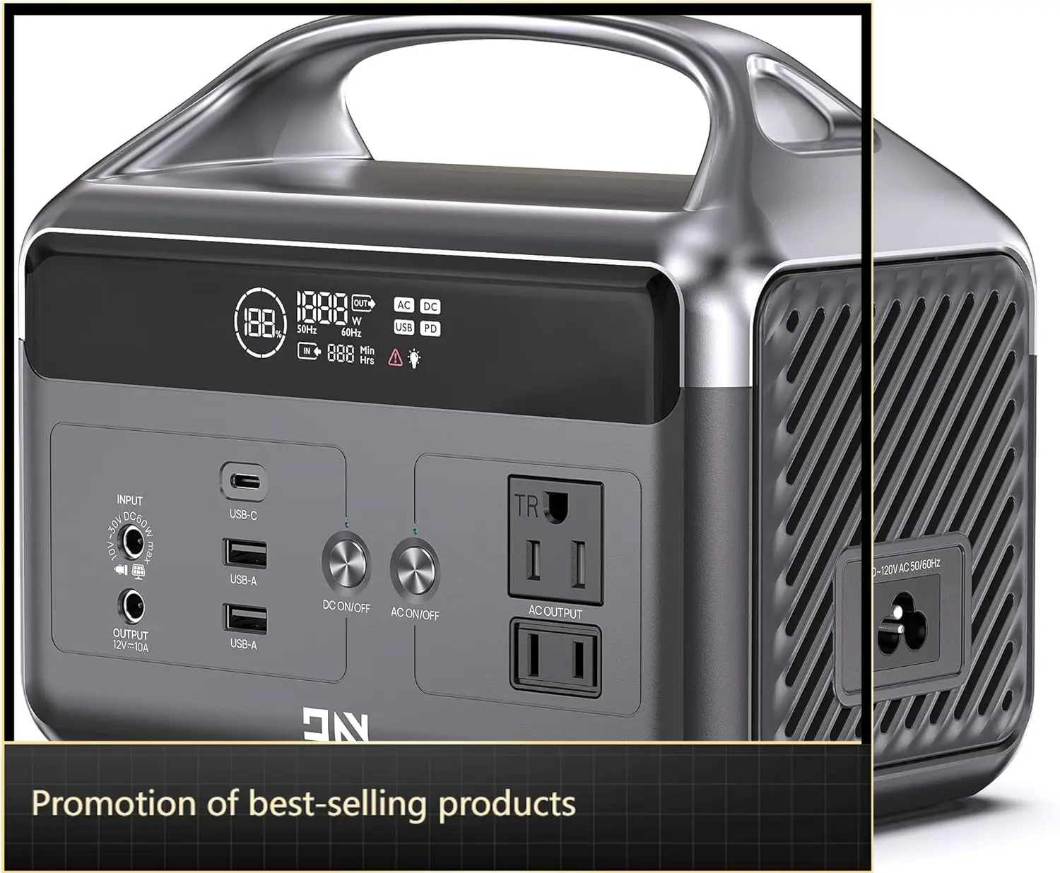 

Portable Power Station 60000Mah 192Wh Lifepo4 Battery Backup Two 300W Surge 600W Ac Outlets Fast Charging Power Bank Hurricane E