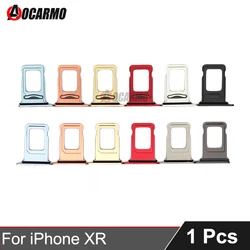 1Pcs/Lot For Apple iPhone XR SIM Card Tray Aluminium Drawer Holder Single Dual Slot Replacement Parts