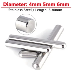 Solid Round Head Cylindrical Pin Diameter 4mm 5mm 6mm Stainless Steel Locating Dowel Fixed Shaft Rod Length 5 6 8 10 12-80mm