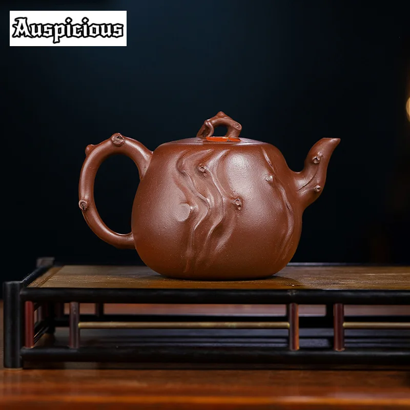 460ml Chinese Yixing Purple Clay Teapot Handmade Dead Wood Pot Beauty Kettle Raw Ore Teaware Teaset Customized Gift Authentic