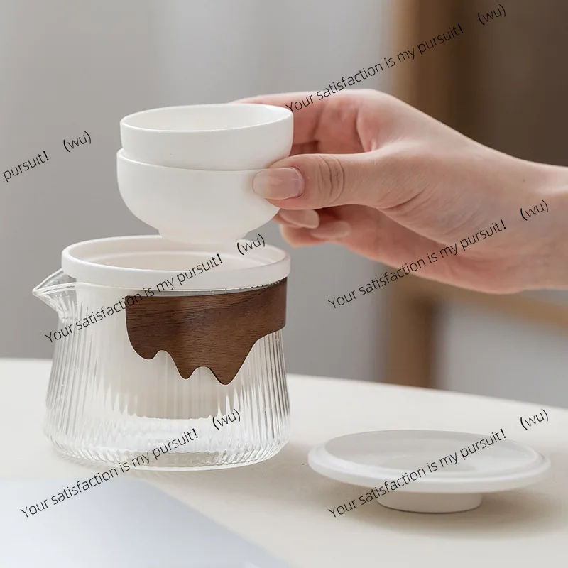Ceramic Gift Glass Kuaike Cup Outdoor Portable Travel Tea Set