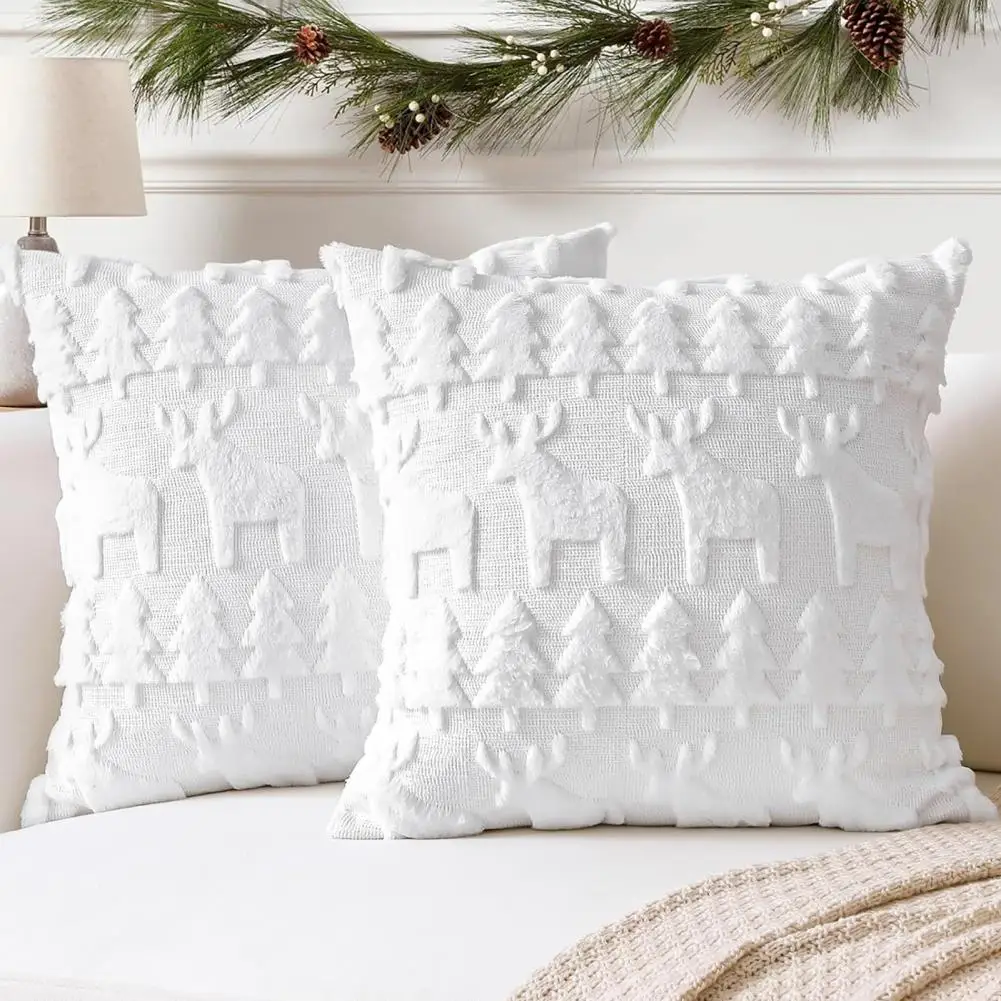 Christmas Pillow Cover 18x18 Decorative Sofa Pillow Sleeve Christmas Plush Pillow Cover 18x18 Inch Decorative Throw Case Winter