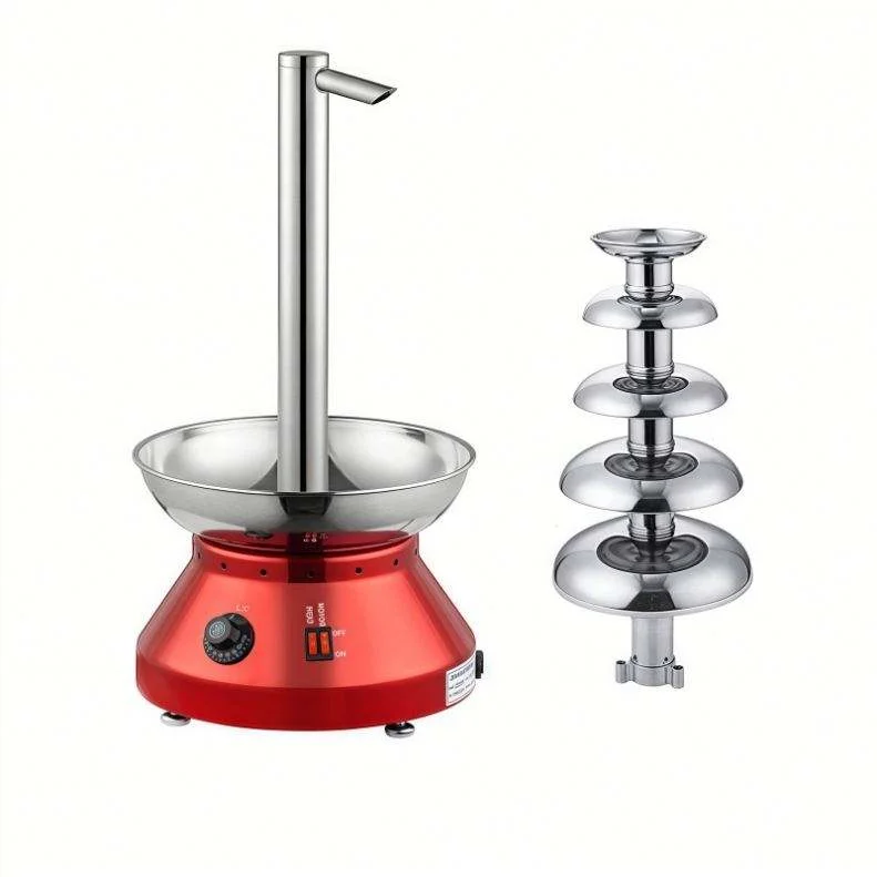 Small Restaurant Red/Black Chocolate Fountain with Tap Fountain Table Melting Waterfall Machine for Buffets, Parties, and Events