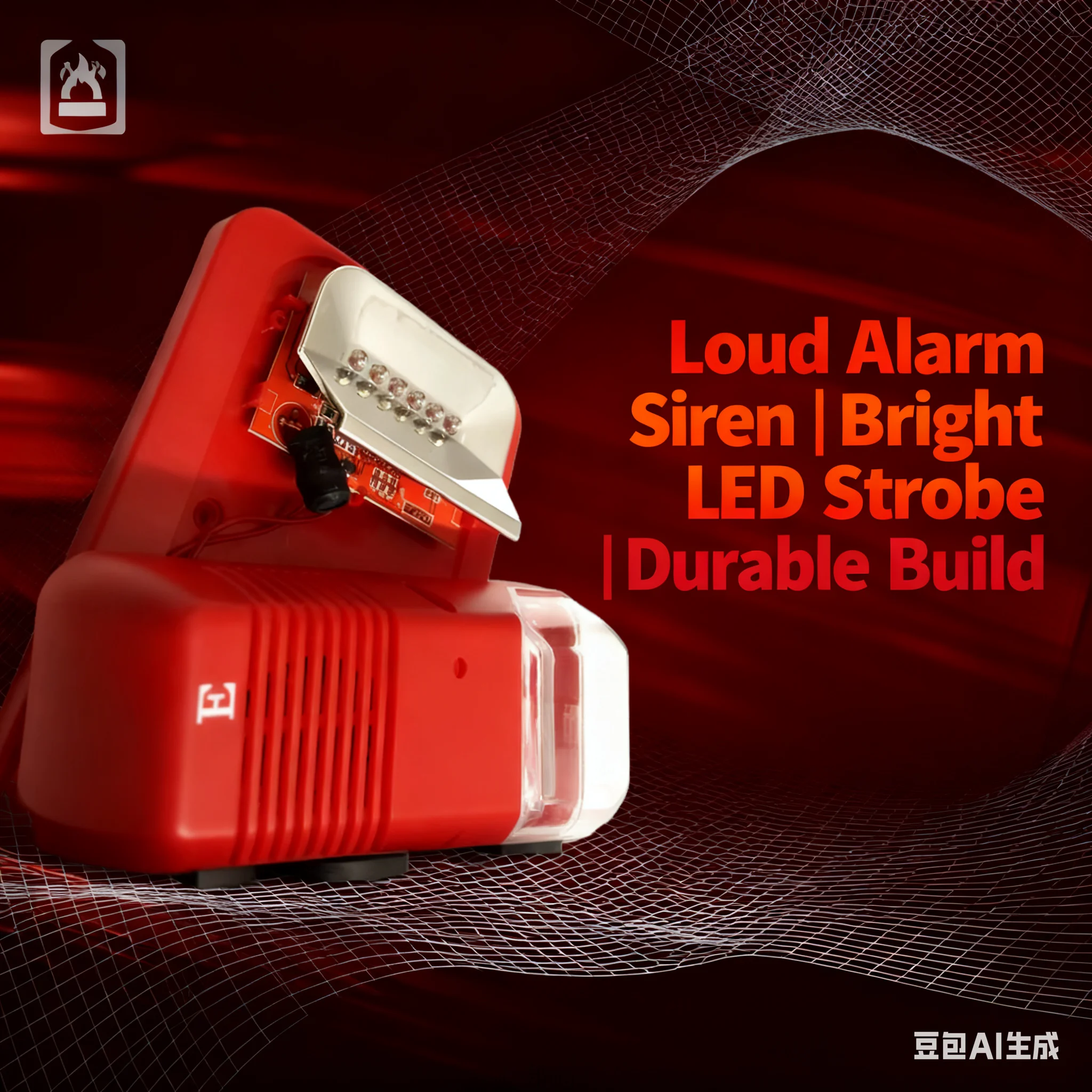 Compact ABS - Shelled 12V/24V Emergency Strobe Siren - High - Decibel with Fire/Police/Ambulance Sounds & LED Flash
