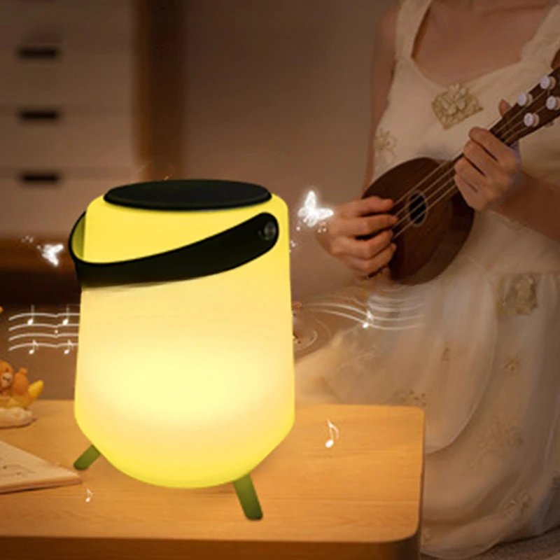 Wireless portable decorative music bluetooth speaker LED16 color luminous night light