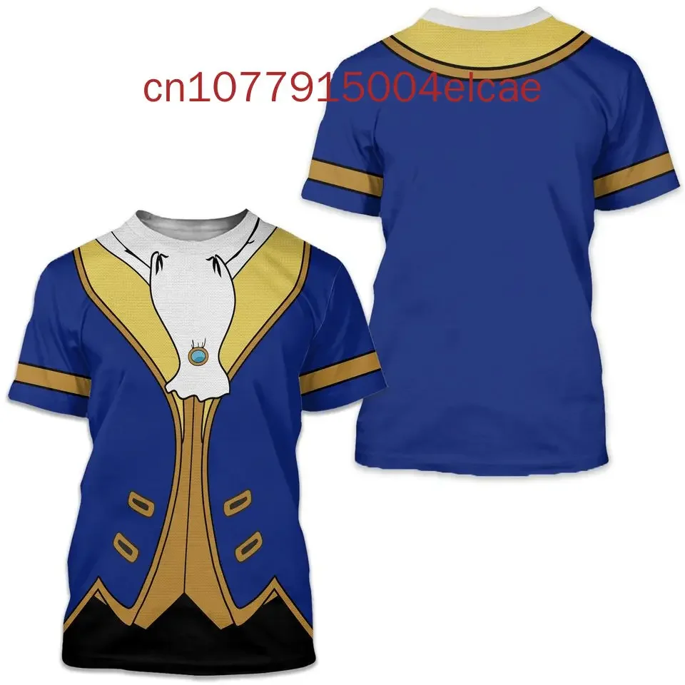 New Disney Beauty And The Beast T-Shirt Disney Y2K Casual Fashion Men\'s and Women\'s T-Shirt