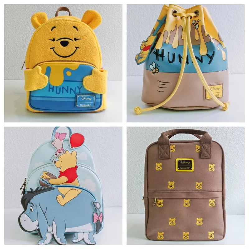 

In Stock Wholesale Winnie The Pooh Backpack - 3d Patchwork Embroidery Cute Unisex Cartoon Bag Fashionable School Rucksack