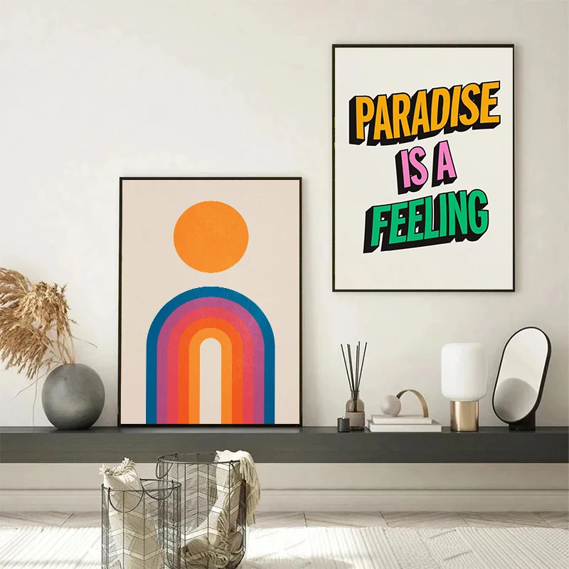 Retro Colorful Flower Quotes Rainbow Funny Fashion Dog Posters and Prints Canvas Printing Wall Art Picture for Living Room Decor