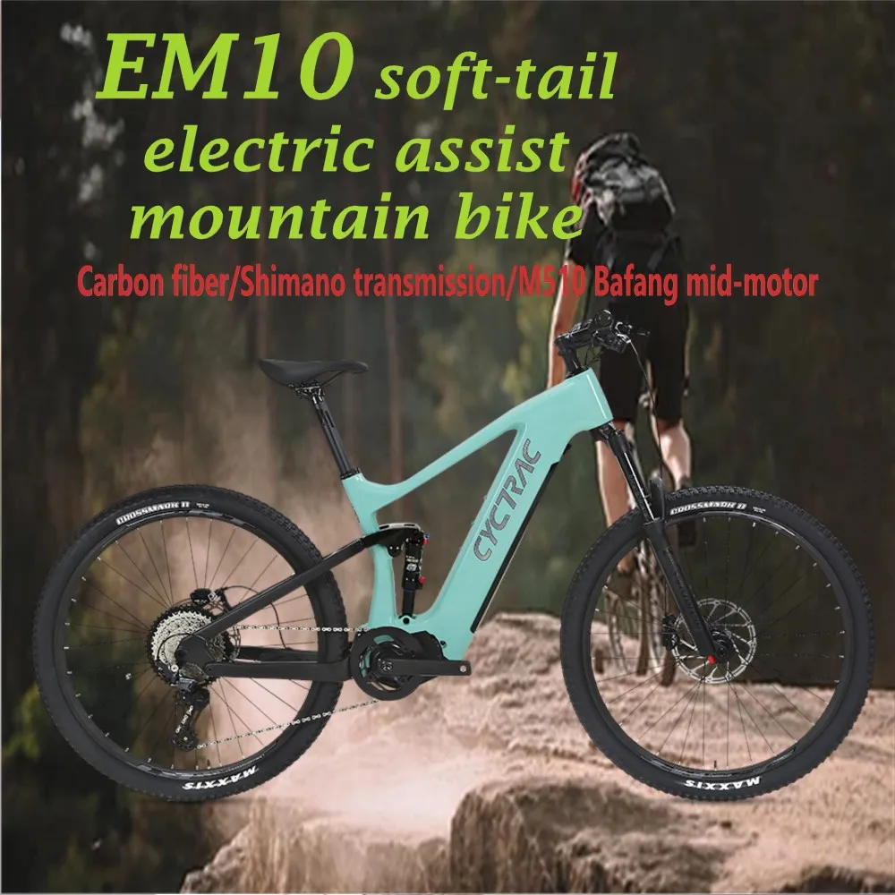 TWITTER-Electric Bicycle with Oil Disc Brakes, EM10 E Bike, 12S, M600 Mid Motor, 48V, 500W, 27.5 in, 29in Carbon Fiber, Full Sus