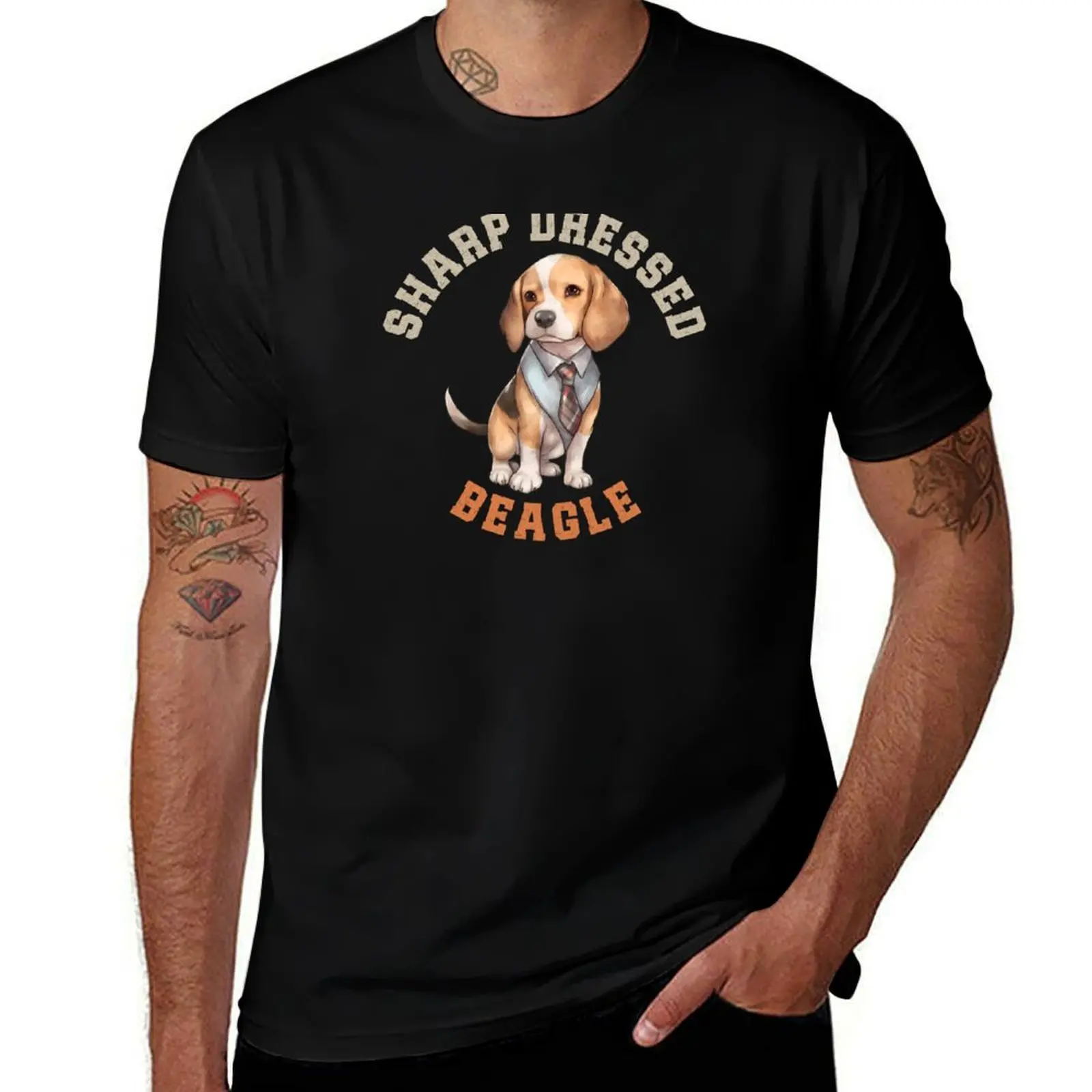 Sharp Dressed Beagle Cute English Dog T-Shirt Daily Wear Print T-Shirt