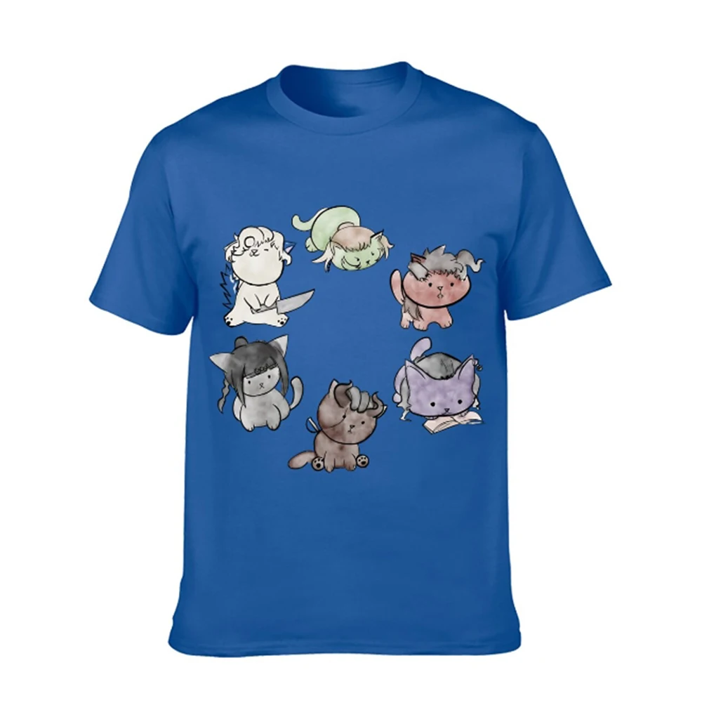 100% Cotton Baldurs Gate 3 Watercolor Cats T-shirt sweat graphic mens clothing streetwear oversized t shirt harajuku  vintage
