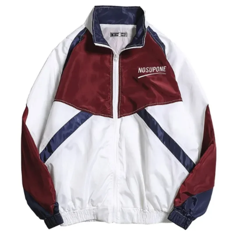 Harajuku Korean Version Men Baseball Jacket Ins Academy Style Couple Color Matching Coat Hip Hop BF Handsome Boy Sport Jacket