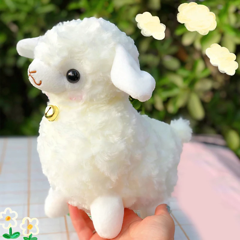 25CM Super Cute Bell Sheep Plush Dolls Kawaii Bell Lamb Rag Doll Alpaca Toys Stuffed Soft Animal Birthday Wedding Party Toy Gift