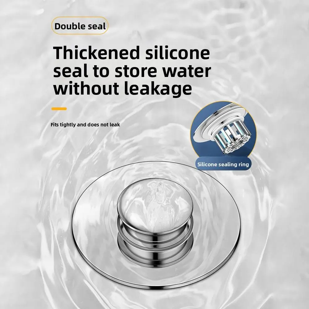 

Bouncing Core Filter for Quickly Seal and Drain Water Bathroom Accessories Pop-Up Drain Filter Bathtub Plug Washbasin Drainer