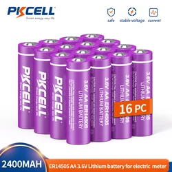 16 szt. PKCELL ER14505 AA 3.6v bateria litowa Superior LR6 R6P 2400mah do inteligentnego urządzenia elektronicznego z wodomierzem gazowym