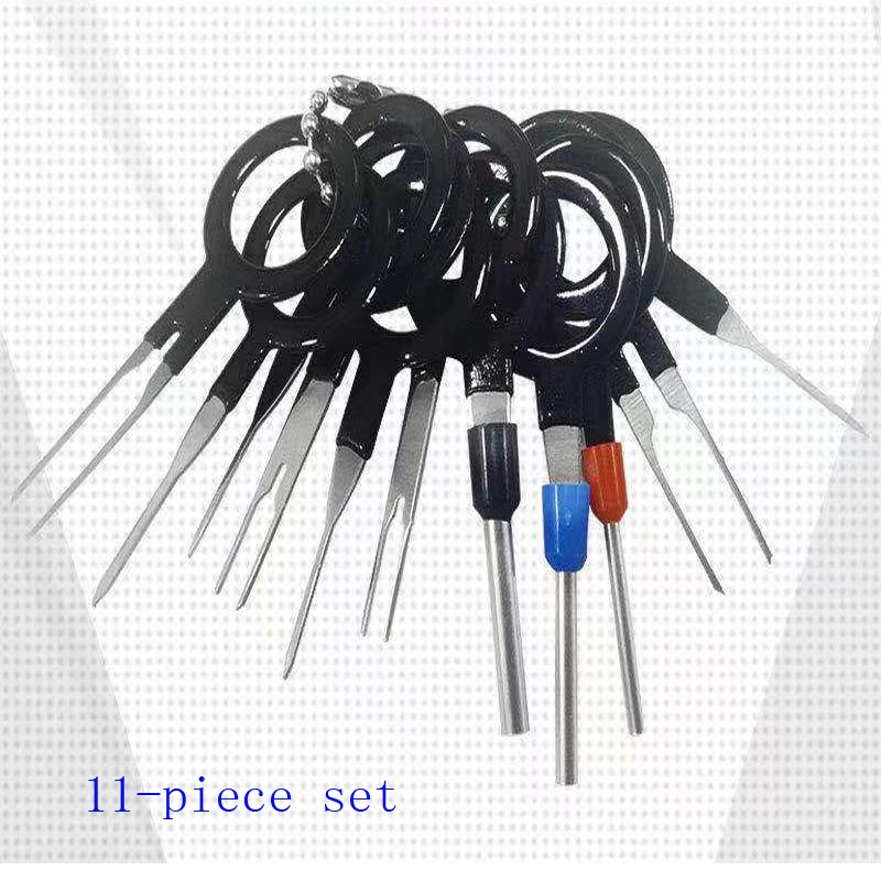 11Pcs Car Plug Circuit Board Wire Harness Terminal Extraction Pick Connector Crimp Pin Back Needle Remove Tool Car Accessories