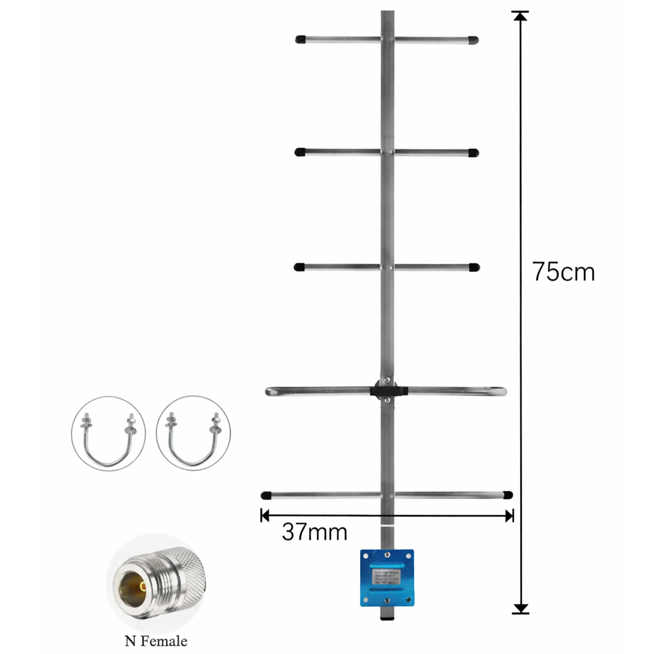 

UHF 433MHz Yagi Gamma High Gain Antenna 10dBi with N-Female Connector for TYT MD398 Baofeng BF-888S Radios