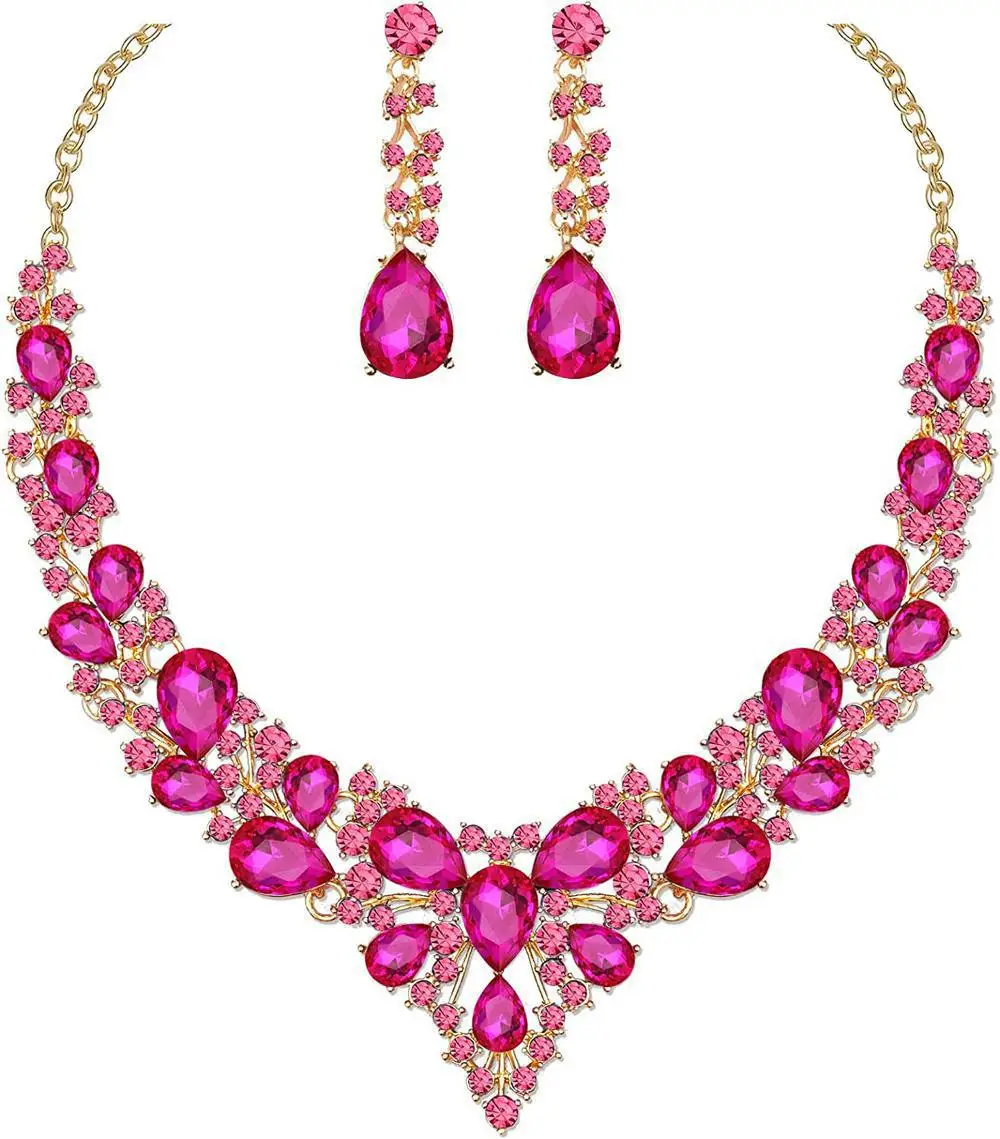 necklace wedding necklace diamond earring necklace set collar ladies chain diamond earring clothes accessories wholesale