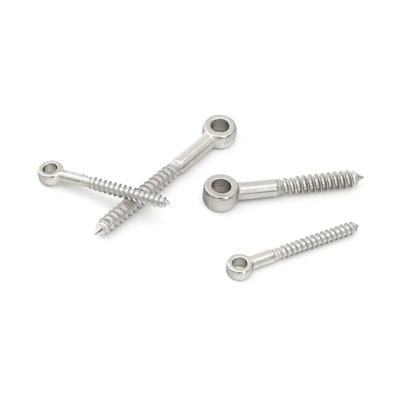 

M4/M5/M6/M8/M10 316 Stainless Steel Eye Shape Self Tapping Screws Wood Terminal Ring Eyelet Hooks Wire Rope Fitting Screws
