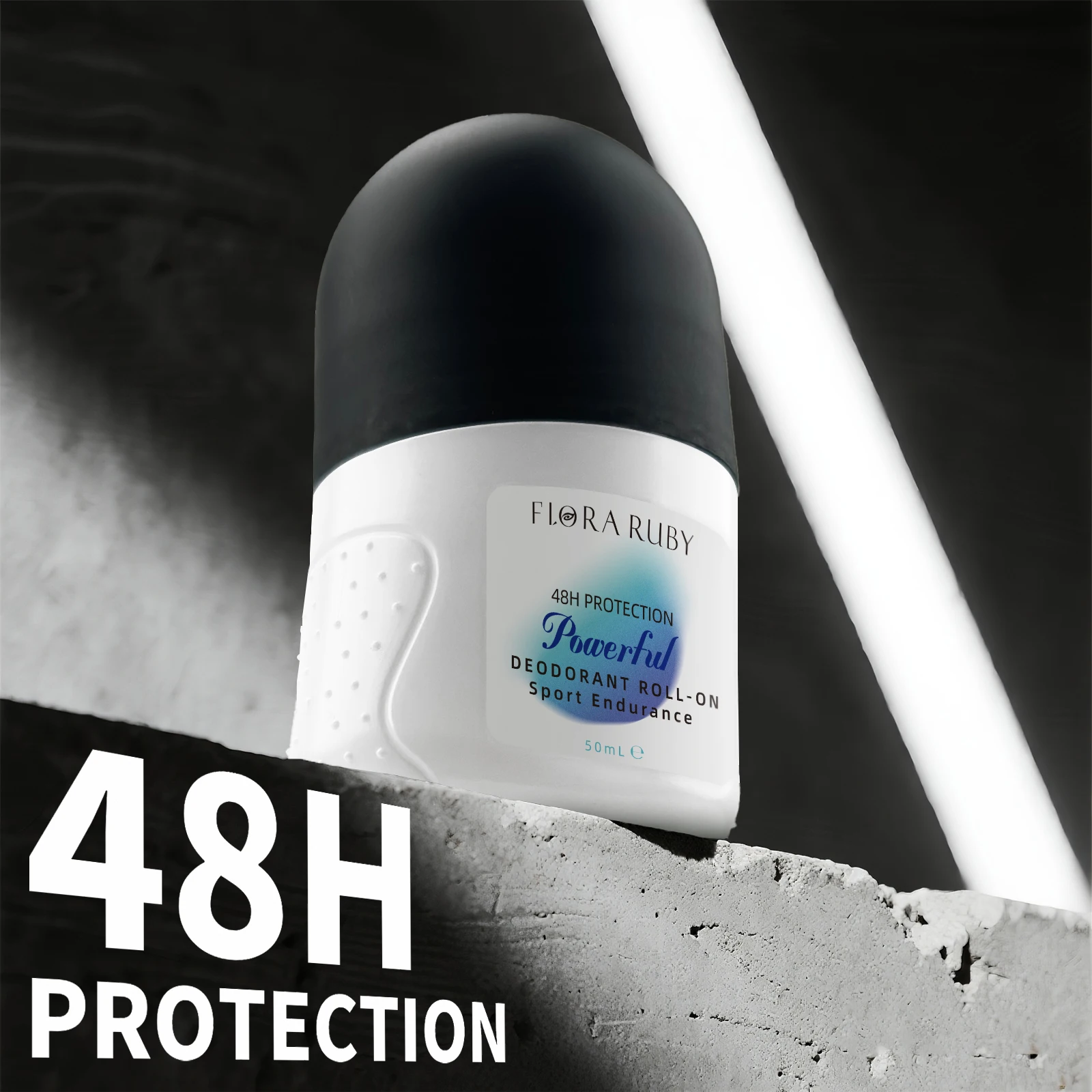 플로라 루비 50ml 애슬리트 시리즈 데오도란트 롤온 48시간 지속 데오도란트 롤온 휴대 간편