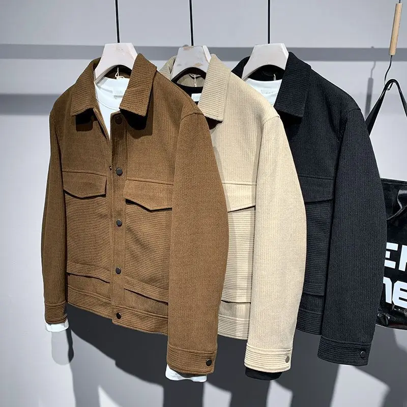 

2025 Autumn Winter New Arrival Stylish Corduroy Jacket for Men Versatile Retro Workwear Style Casual Outerwear