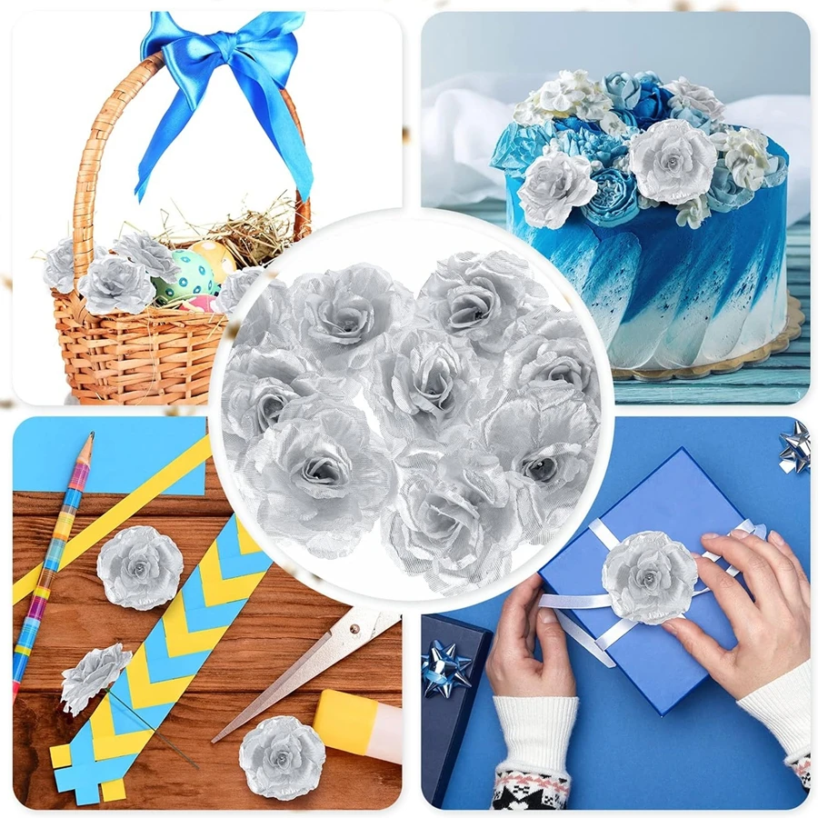 10/20 Stück künstliche Blumen Rose Hochzeit Home Festival Dekor Braut Outdoor Garten Blumenkopf DIY Handwerk Bilderrahmen Ornamente – Detail 3