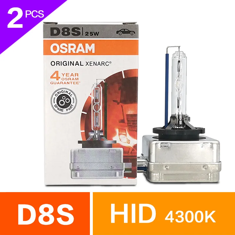 OSRAM оригинальные ксеноновые лампы XENARC D8S 2 шт. автомобильные HID лампы для фар 66548 12 В 25 Вт PK32d-1 4300 К белый свет