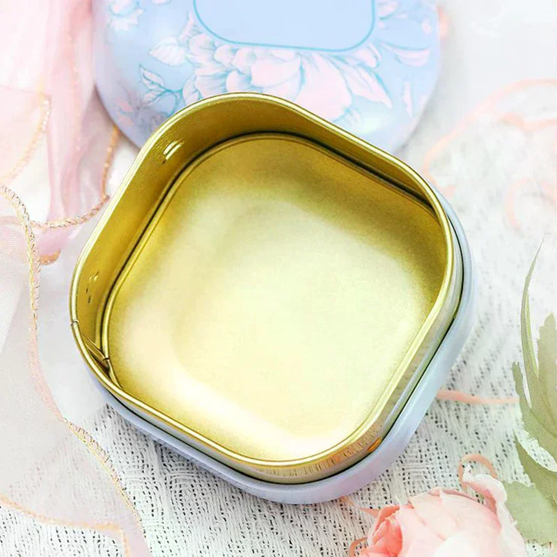 Boîte à thé scellée, conteneur de rangement de cuisine, pot carré en étain, boîte à bonbons, boîte à thé à fleurs Vintage, boîtes universelles en fer blanc