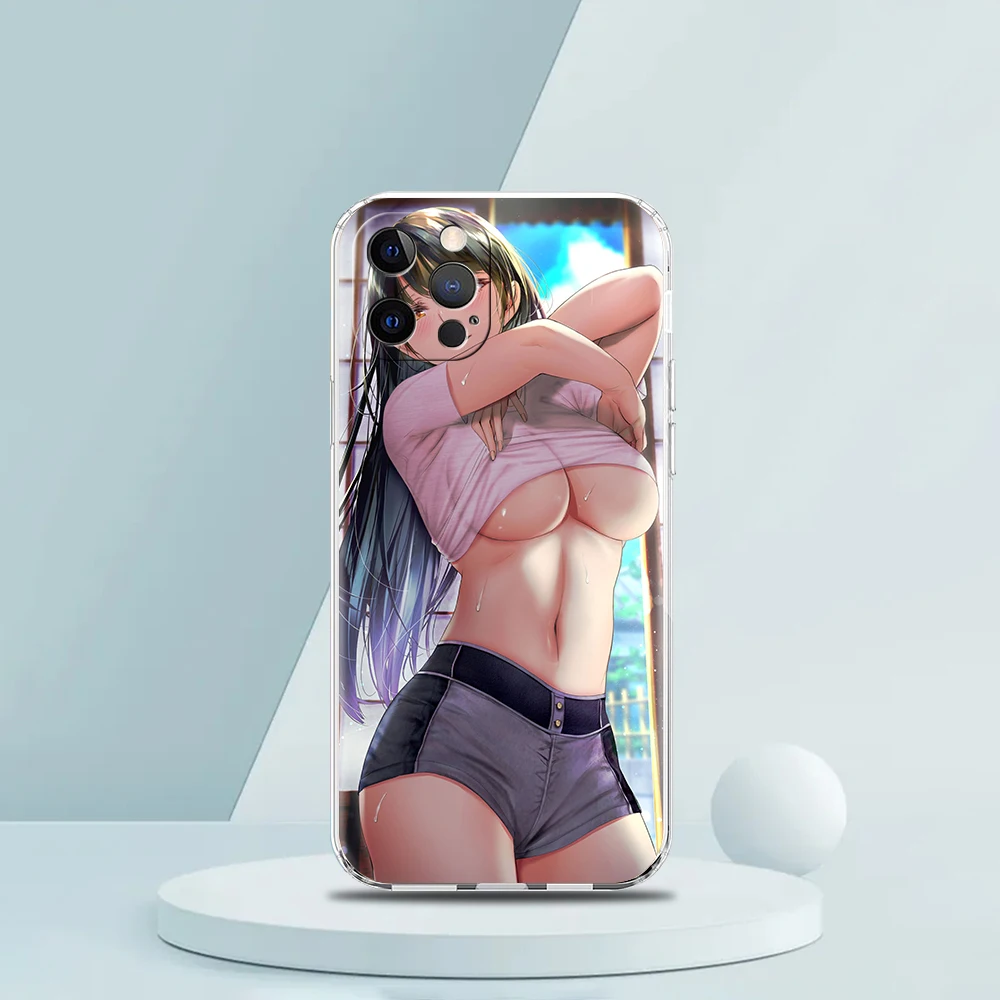 Hentai Harajuku Anime Girl Case for iPhone 16 15 14 13 12 Pro Max Transparent Soft for iPhone 11 Pro Max 7 8 Plus XS XR Shell