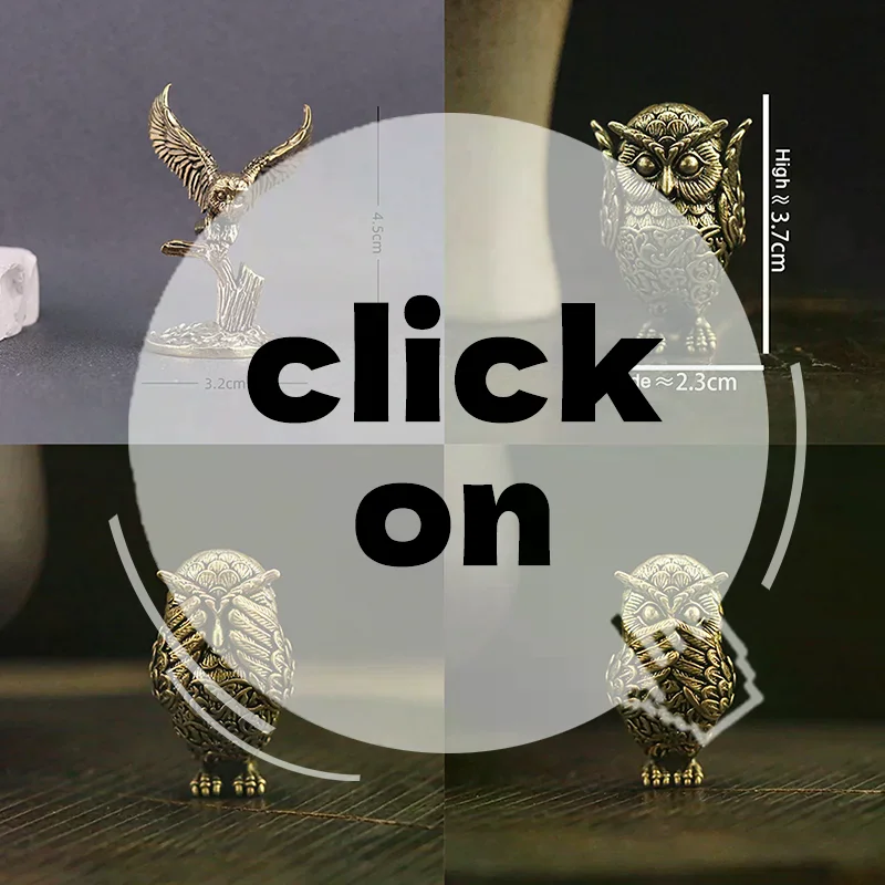 1 قطعة العتيقة الصلبة النحاس البومة مصغرة التماثيل ديكور المنزل الحرف الرجعية النحاس سطح المكتب زخرفة #2