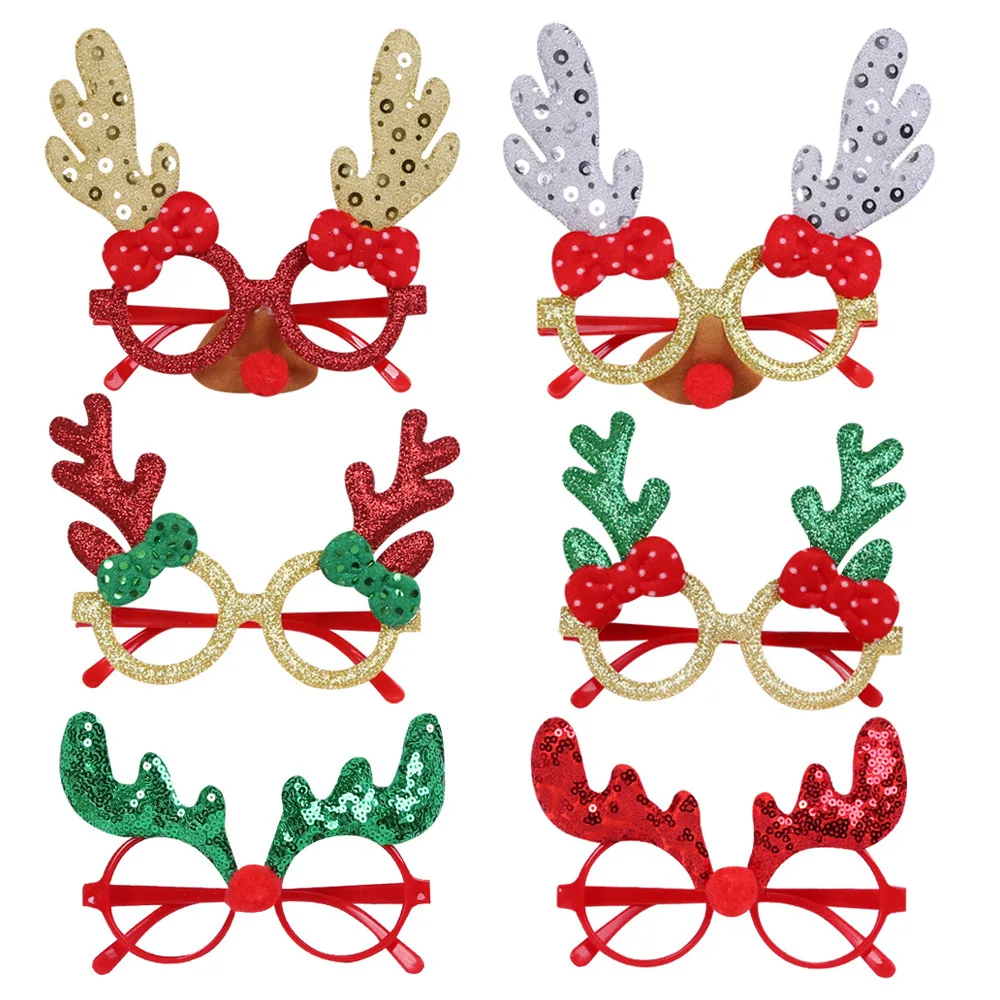 1pcs Christmas glasses adult children's products photo props Christmas antler glasses party dress up, party, company party santa