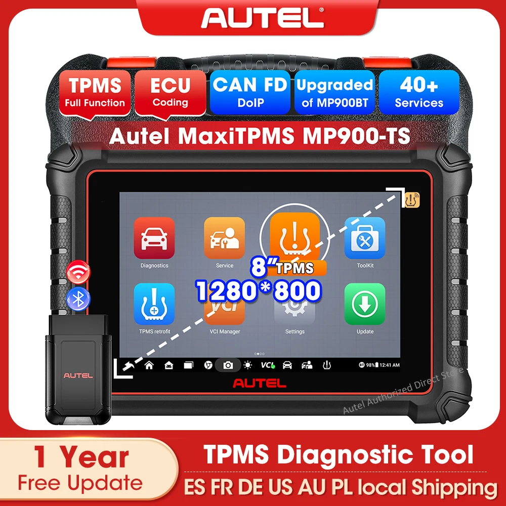 Autel MaxiPRO MP900TS OBD2 Scanner TPMS Diagnostic Tool ECU Coding, Active Test, 40+ Services, CAN FD&DOIP Upgraded of MK808S-TS