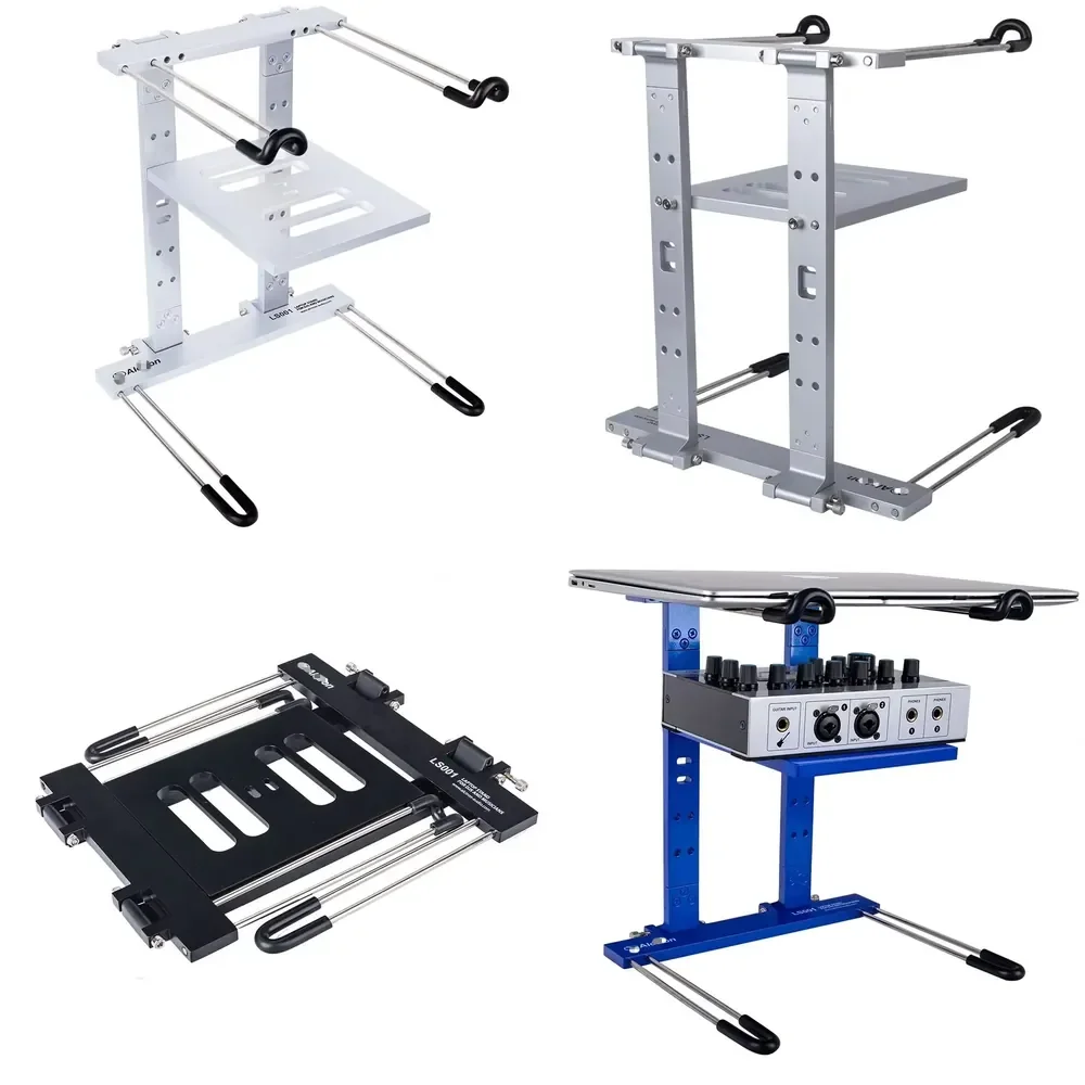 Soporte Plegable Multifuncional Ajustable y Portátil para Laptop Alctron LS001, Base para Mesa de Escritorio/DJ